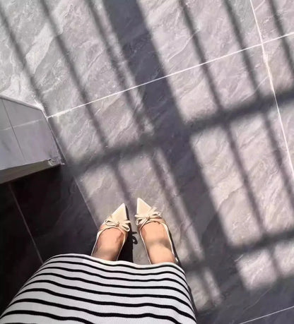 Luxury High Heels Sandals Bow Pointed Toe Women's Shoes Sexy Pumps Slippers Elegant Party Fashion Slides Stilettos Mujer Zapatos