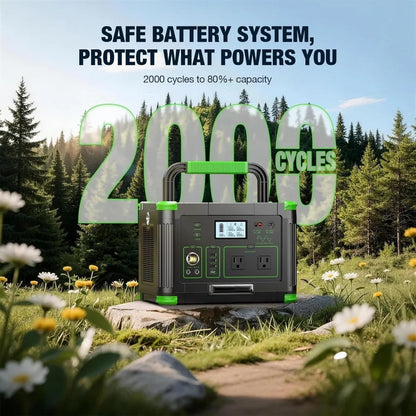 999Wh Lithium Portable Power Station,1000W 60W PD Output,2x100W Solar Panels Matched Generator Set, Custom