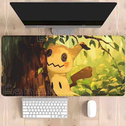 Gaming Pokemon Mimikyu Anime Kawaii PC Mouse Pad Keyboard Overlock Larger Mousepad PC Offices Non-slip Base HD Printing Desk Mat
