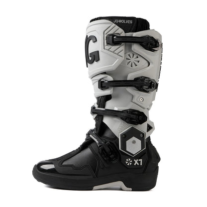 Men Professional Motocross Mid-Calf Long High Ankle Off-Road Racing Boots Moto Rider Protective Shoes Men Woman Motorcycle Boots