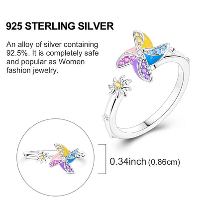 Rings Hot Sales 925 Sterling Silver Love Heart Sun Moon Star Iris Adjustable Rings For Women Wedding Birthday Party Jewelry Gift