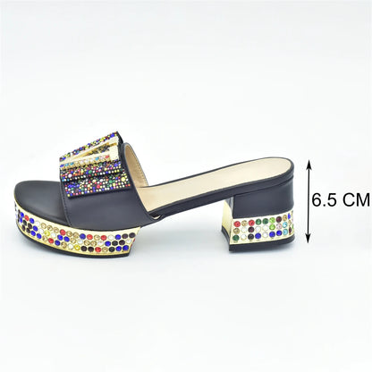 New Shoe and Bag for Nigeria Party Wedding Peep Toe Italian Women Shoes Matching Bag Decorate with Rhinestone for Wedding Dress