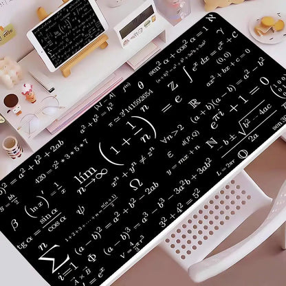 Math Formulas Mouse Pad Large Rubber Base Anti-slip PC Desk Accessories for Offices and Gamer Keyboard Mats Decor Mat HYBXXC