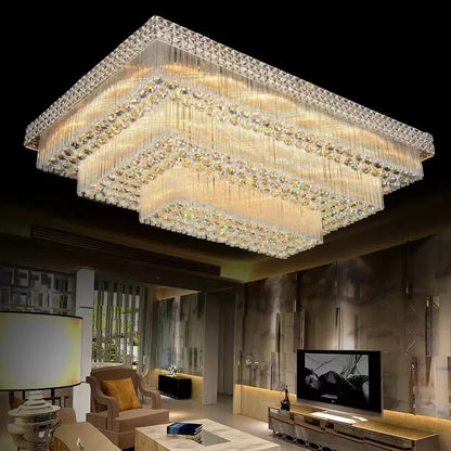 Manufacturers Wholesale Chandelier Lamp Suspend Lobby Gold Hanging Rectangular Living Room Bedroom Restaurant LED Ceiling Lights