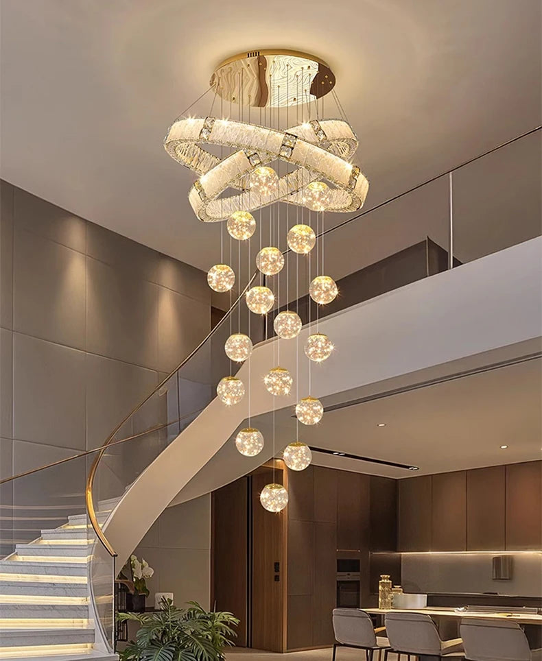 Modern home decor led lights pendant light lamps forstaircase Chandeliers for living room hanging light indoor lighting