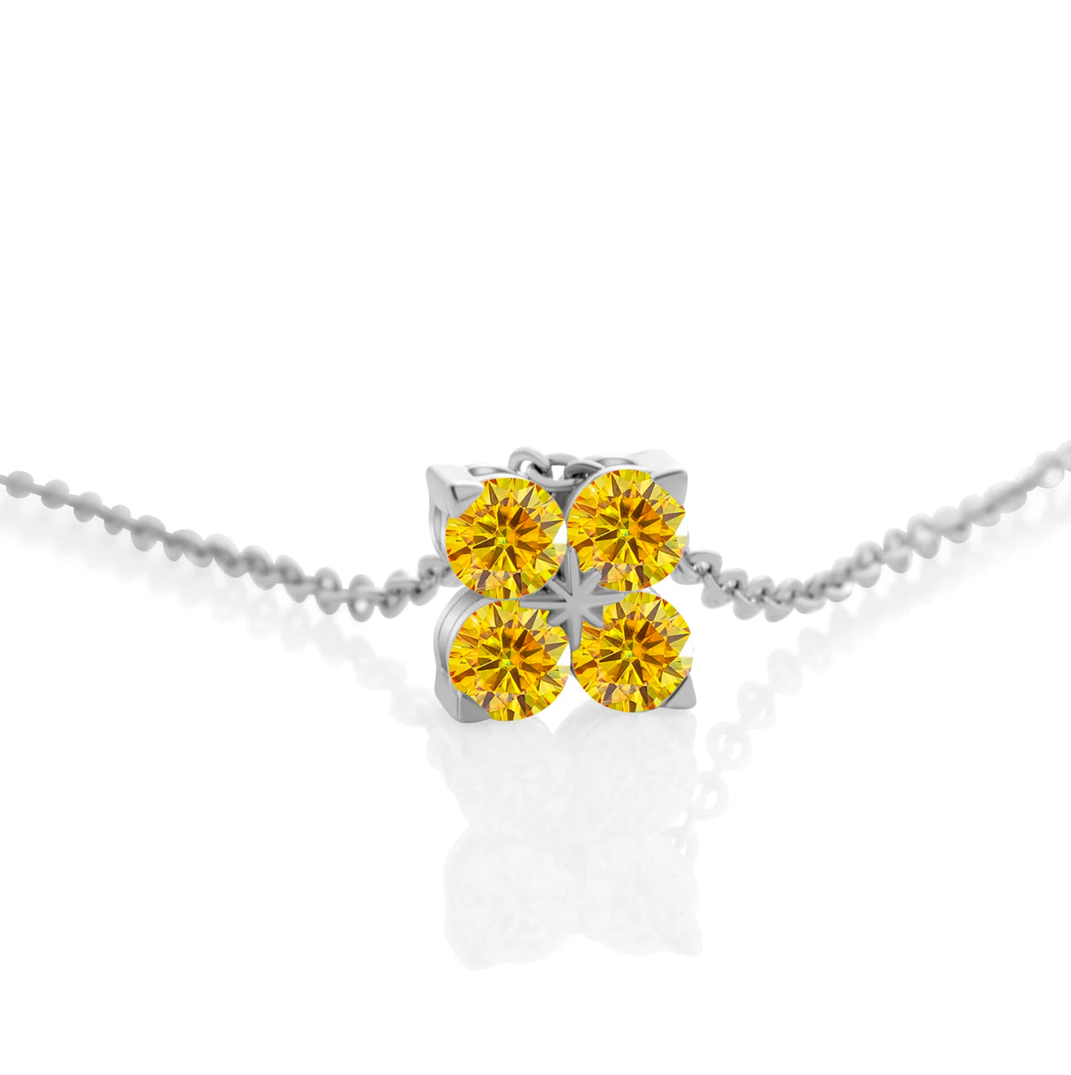 Classic Four Leaf 925 Sterling Silver 0.4CT D Color Moissanite Silver Necklace Chain For Women Fine Jewelry Gift Birthday Party