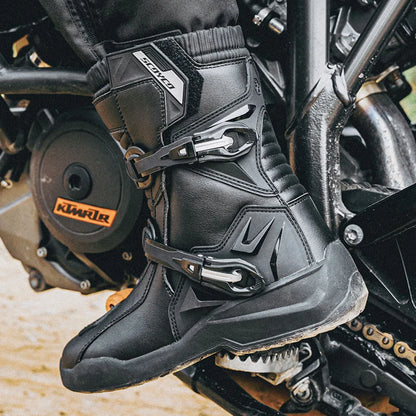 SCOYCO Motocross Boots Waterproof Motorcycle Boots Enduro Motorcyclist Shoes TPU Leather Anti-slip Motorbike High Top Boots