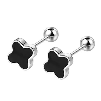 925 Sterling Silver Black Heart Star Round Stud Earrings for Women Engagement Luxury Quality Jewelry Wholesale Prevent Allergies