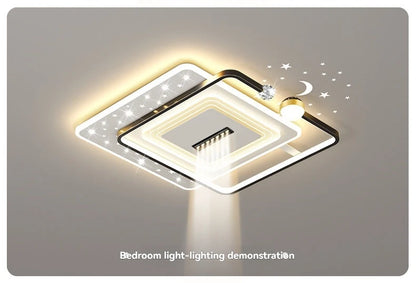 LED Ceiling Light with Spotlights Dimmable Remote Control Modern Living Room Lamp Fandelier Chandelier Smart Lighting