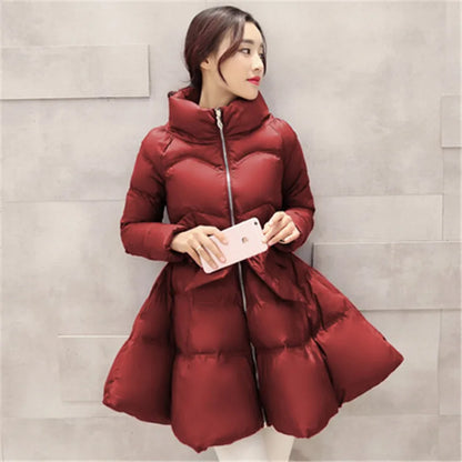 2026 New Fashion Winter Coats Women Warm Outerwea Cotton Padded Jackets Womens Clothing Belt Zipper Parkas Femme A-word Jacket