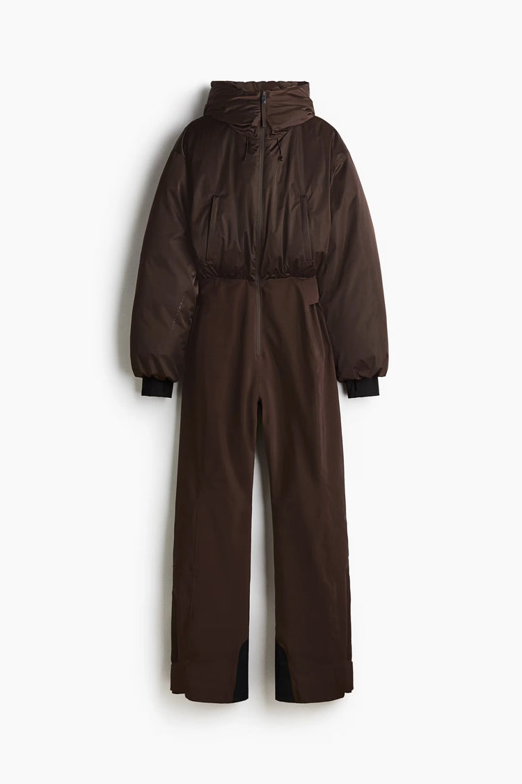 Detachable Hooded Ski Suit Jumpsuit Woman Zipper Color Blocked Long Sleeve Slim Warm Jumpsuits Sports Casual Women's Ski Suits