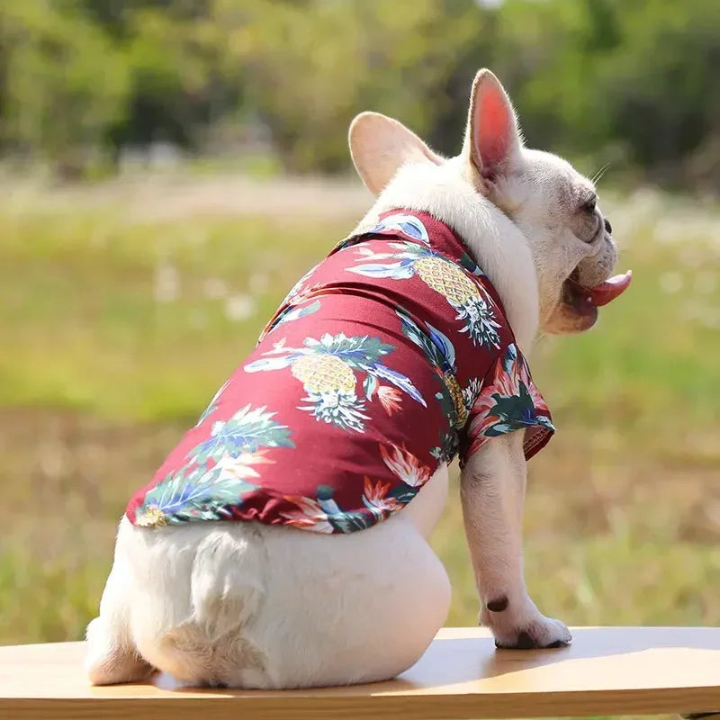 Hawaiian Style Pet Dog Clothe Summer SandBeach Dog Shirts for Small Medium Dogs Puppy Cat Clothing Ropa Perro Pug French Bulldog