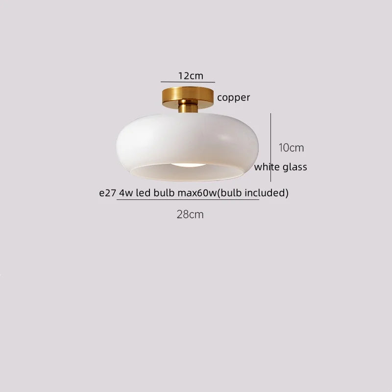 IWHD Home Lighting LED Ceiling Lights Decoration Aisle Porch Living Room Light Fixtures Nordic Ceiling Lamp Resin Copper Lustres