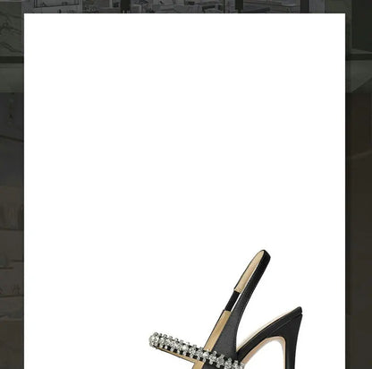Luxury Rhinestone Pointed Toe Women Pumps Elegant Crystal Wedding Bridal Shoes Satin Silk Design Mules High Heels