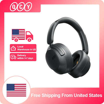 QCY H3S Over Ear Headphone Hi-Res LDAC Spatial Sound Headset H3S -56dB Adaptive ANC Wireless Earphone Bluetooth 6.0 102Hrs