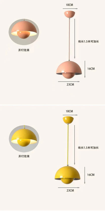 Nordic Minimalist 23cm Pendant Lights Modern Restaurant LED Chandelier E27 Bedroom Study Kitchen Island Home Decoration Gloss