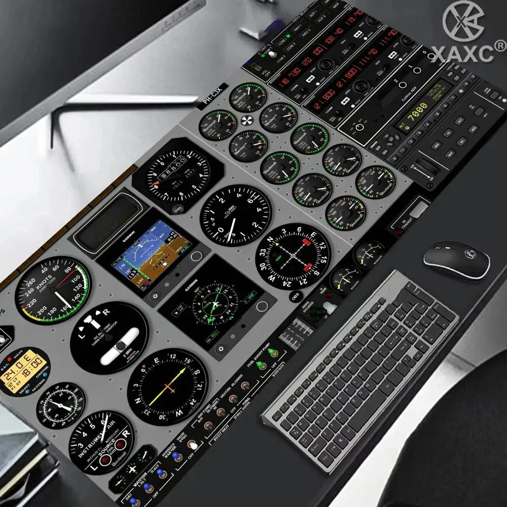 Rolling in the Sky: Professional Helicopter Cockpit Mouse Pad - XXL Gaming Desk Mat for Flight Simulator & Office XAXC