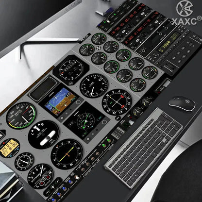 Rolling in the Sky: Professional Helicopter Cockpit Mouse Pad - XXL Gaming Desk Mat for Flight Simulator & Office XAXC