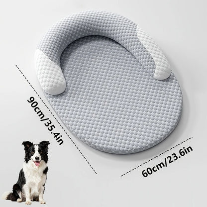 Summer Ice Silk Cooling Dog Bed Oval Breathable Heat Dissipation Cat Mat Pet Nest Cooling Pad for Small Medium Large Dogs Cats