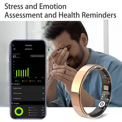 2026 Smart Ring Heart Rate Blood Pressure Monitor Health Ring 5ATM Waterproof Bluetooth Call  Men Women For Gifts