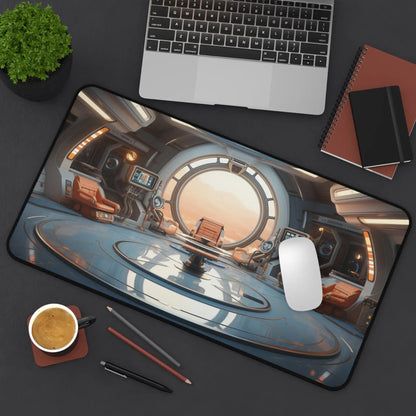 Spaceship Pattern Desk Mat, Elegant Office Desktop Decoration, Non-Slip Waterproof Gaming Mouse Pad, Perfect Gift for Friends
