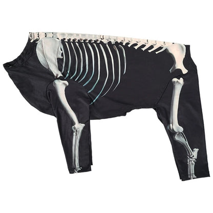 448B Dogs Hoodie Clothes 4Leg Sweatshirt Skeleton Costume Halloween Dog Cosplay Costume Hoody Sweater Medium Large Dog Suit