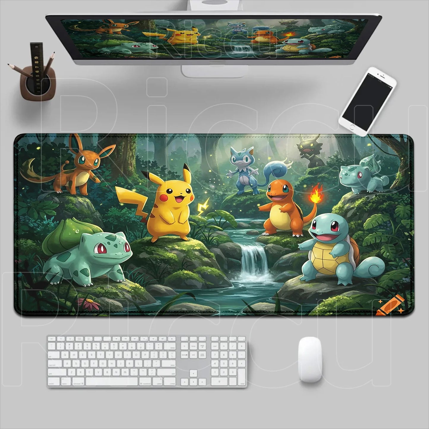 P-pokemon Bulbasaur Mouse Mats Rubber Mousepad Large Anime Gaming Accessories Pad Kawaii Carpet Cabinet Keyboard Office Deskmat