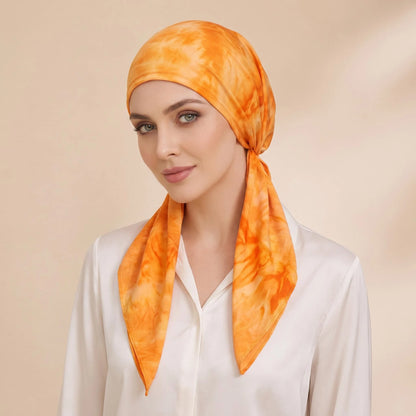 Women's Muslim Hijab Cancer Chemo Caps Fashion Print Turban Cap Hair Loss Headscarf Soft Elastic Hijab Scarf Headwear