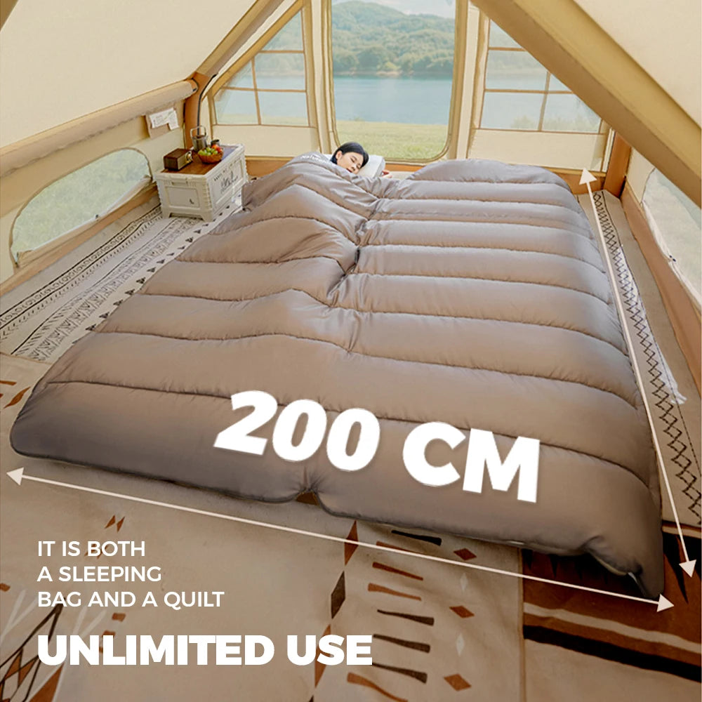 Naturehike 2026 New Widen 1-2 Person Sleeping Quilt With Hood Waterproof 4 Season Machine Washable Travel Camping Sleeping Bags