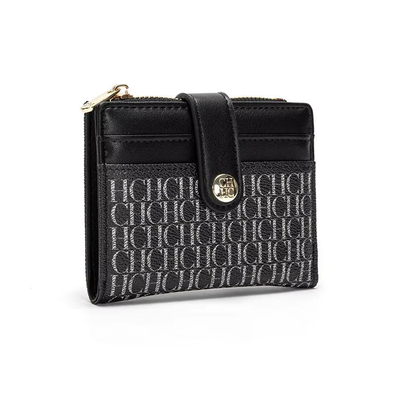 Luxury Brand Classic Retro Square Design Card Case Fashion Button Classic Folding Money Clip Compact Lightweight Luxury Women