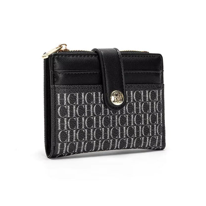 Luxury Brand Classic Retro Square Design Card Case Fashion Button Classic Folding Money Clip Compact Lightweight Luxury Women