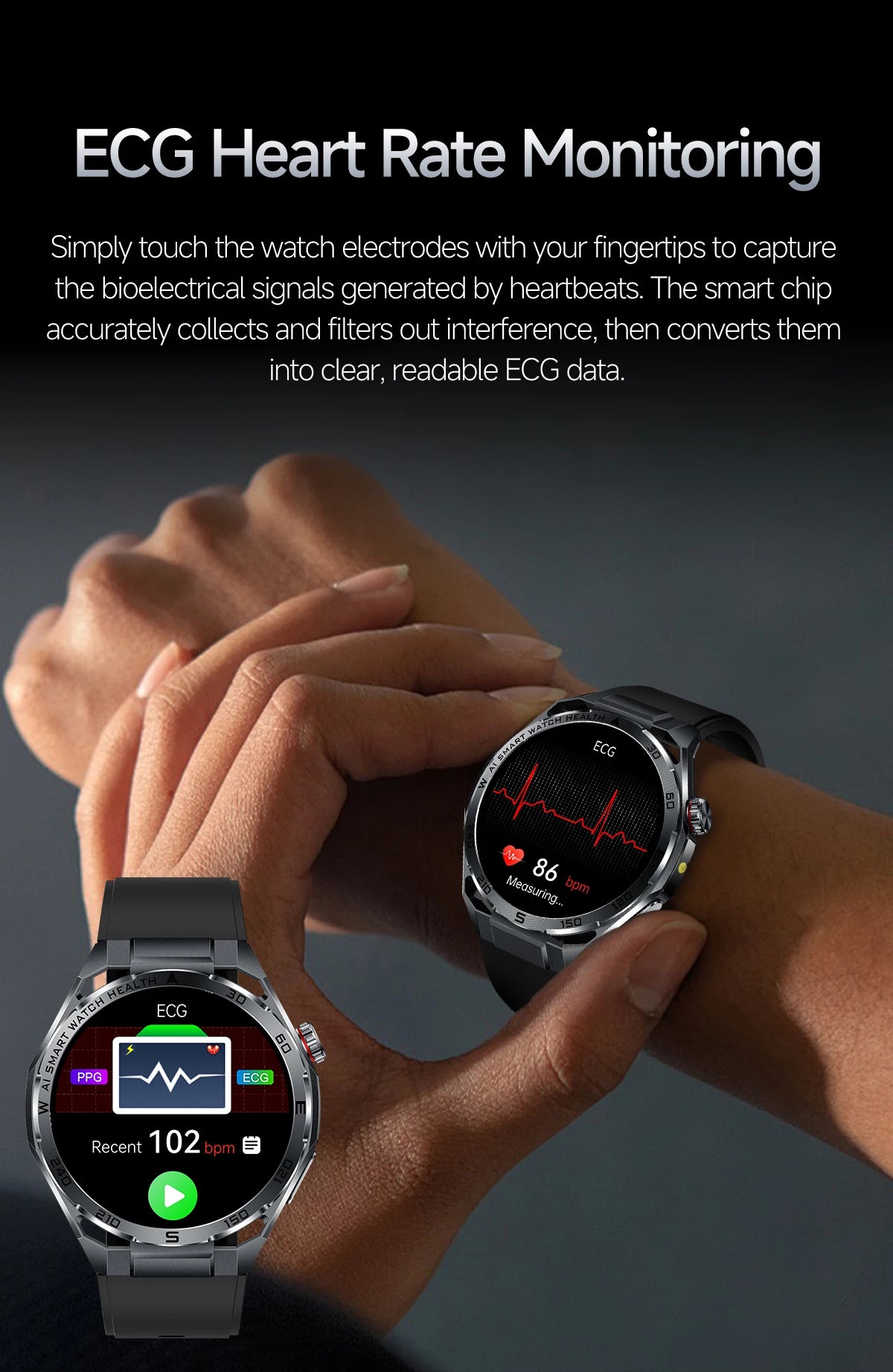 2026 New ECG+PPG Body Fat Analysis Health Smart Watch Uric Acid BP Blood Oxygen Bluetooth call Sports Smart Watch For Men Women
