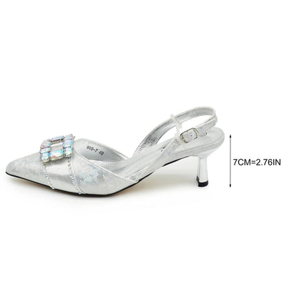 New Italian Shoes and Bags Matching Set 2026 Elegant Woman Heeled Shoes for Wedding Pointed Toe Rhinestone Heeled Pumps