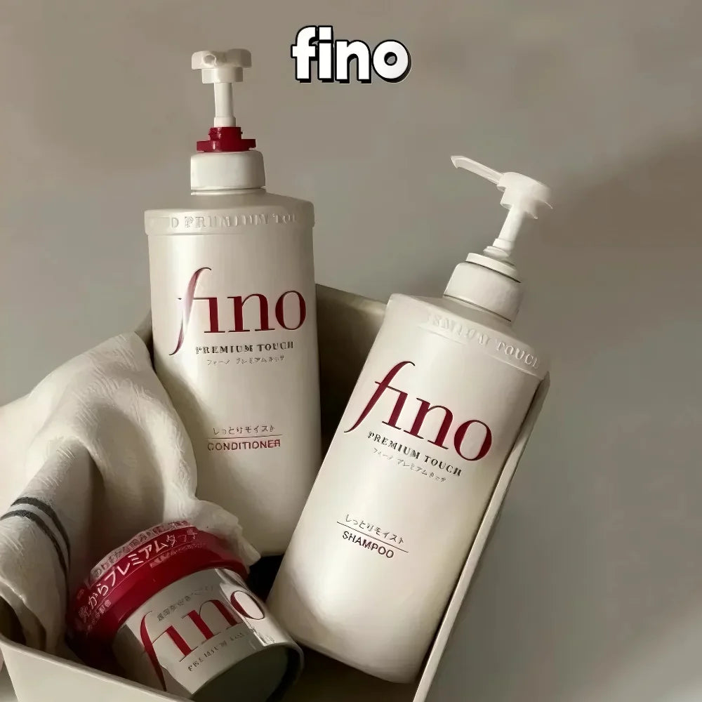 Fino Shampoo/Conditioner/Premium Touch Hair Mask, Repair Damaged Hair Oil Control Smooth Frizzy Hair for Silky, Voluminous Locks