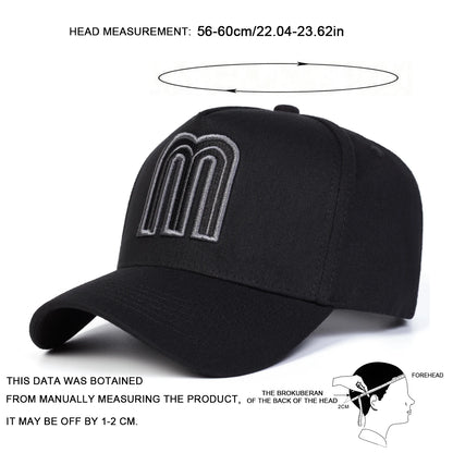 Unisex M Embroidery Baseball Caps Spring Autumn Outdoor Adjustable Casual Hats Sunscreen Hat Sports Cap