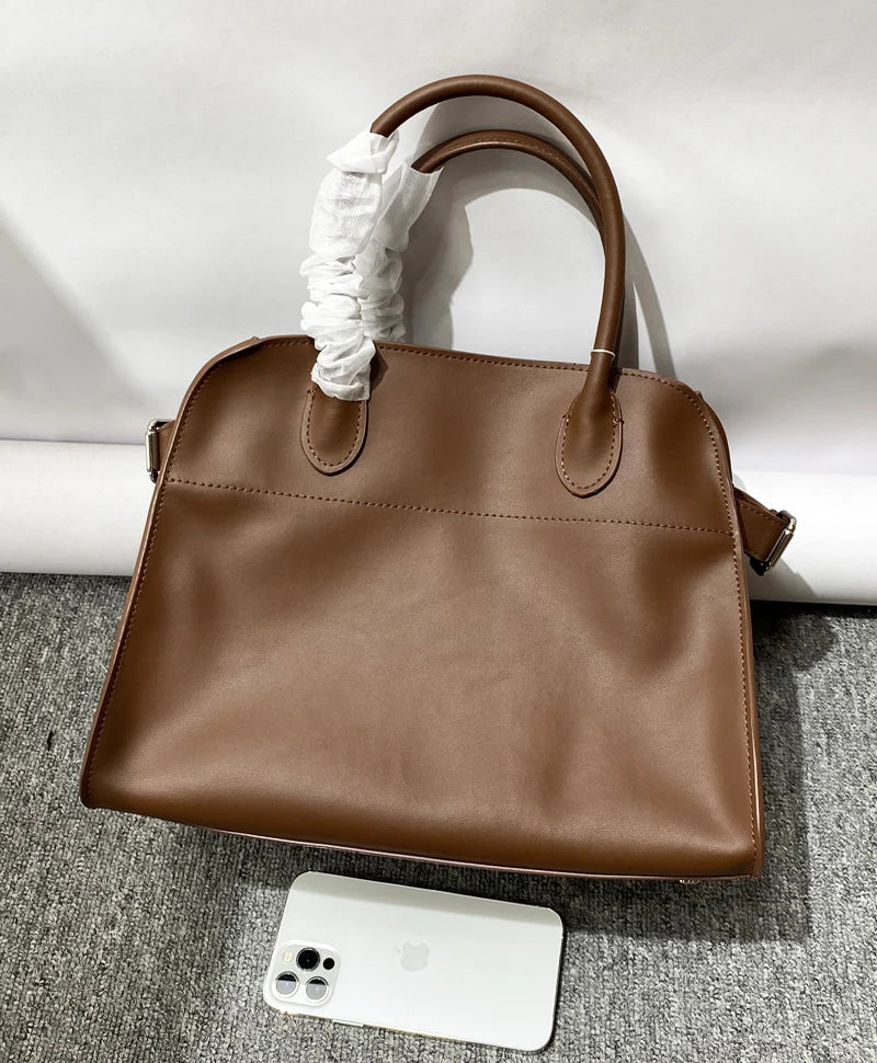 Genuine Leather The Tote Bags For Women Luxury Designer Handbag Purses 2024 New In First Layer Cowhide Large Top Handle Shoulder