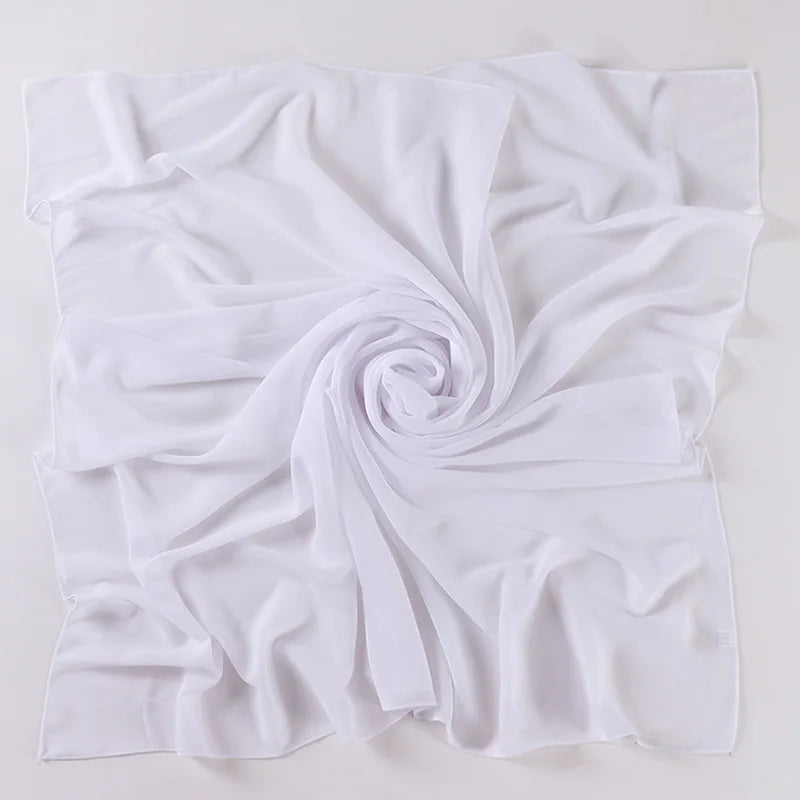 90*90CM Headwrap Heavy Chiffon Square Scarf Muslim Hijabs Women Underscarf Fashion Casual Plain Color Hijab