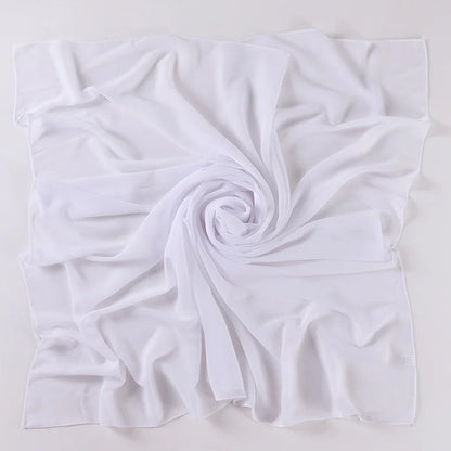 90*90CM Headwrap Heavy Chiffon Square Scarf Muslim Hijabs Women Underscarf Fashion Casual Plain Color Hijab