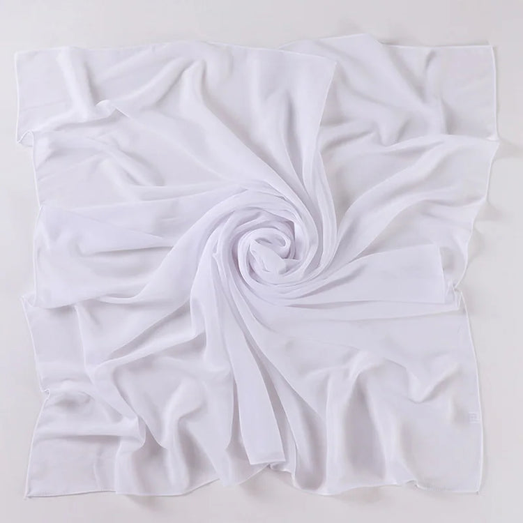 90*90CM Headwrap Heavy Chiffon Square Scarf Muslim Hijabs Women Underscarf Fashion Casual Plain Color Hijab