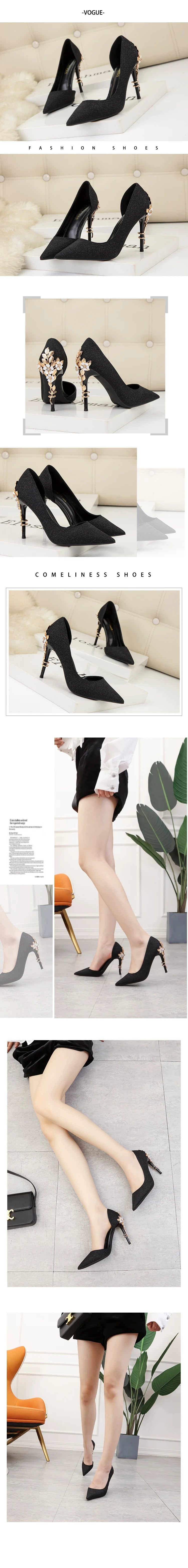 Luxury Women Wedding Shoes High Heels Rhinestone Slik Woman Pumps Pointed Toe Party Shoes Thin Heels Spring Autumn New Arrival