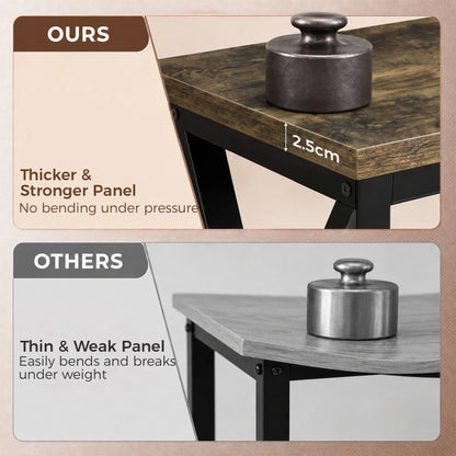 Industrial Z‑Frame Computer Desk 55.1", Rustic Wood Grain Writing Desk with Matte Black Metal Base, 132 Lbs Capacity Home Office Workstation for Bedroom Office