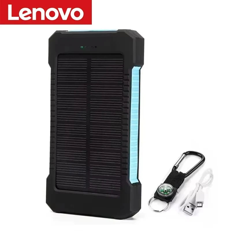 Lenovo 500000mAh Outdoor Solar Power Bank Super Fast Charging Portable External Battery for iPhone Samsung Huawei