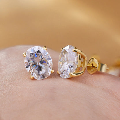 0.5-5ct Oval Cut Moissanite Stud Earring for Women D Color Sparkling Diamond 925 Sterling Silver Ear Studs Party Jewelry Gifts