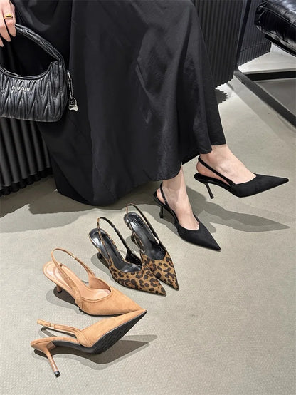 Luxury High Heels Sandals Women Sexy Pointed Toe Shoes for Woman Slippers New Party Shoes Pumps Elegant Slides Mujer Zapatos