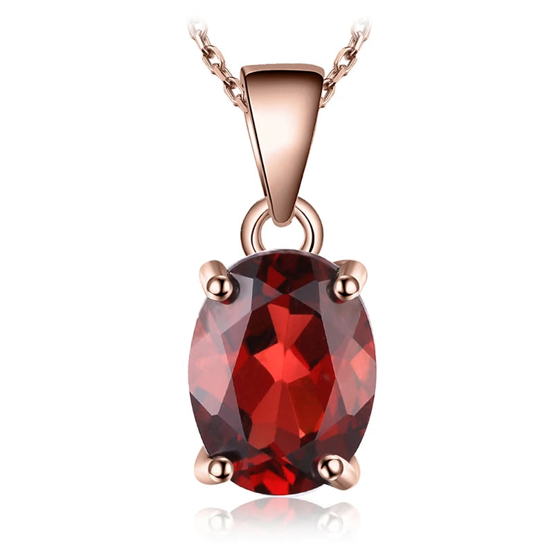 JewelryPalace Natural Garnet Amethyst Citrine Peridot Blue Topaz 925 Sterling Silver Pendant Necklace Gemstone Jewelry No Chain