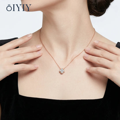 OIYIY Moissanite Necklace for Women 925 Sterling Silver D VVS1 GRA Certified Lab Grown Diamond Pendant Luxury Fine Jewelry Gift