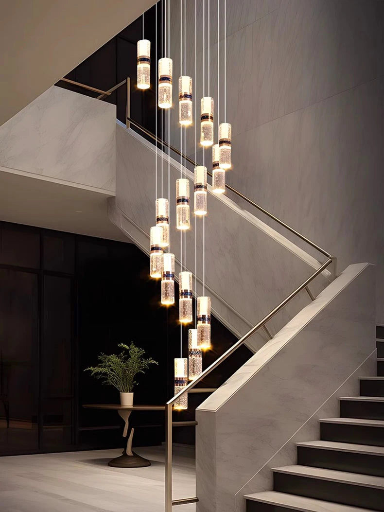 Modern home decoration crystal chandelier, stair Pendant lamp, living room Pendant lights, interior lighting