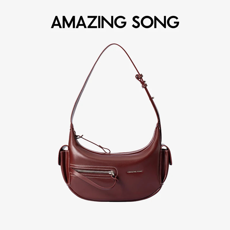 Amazing Song Liqueur Crescent Bag Small Upgraded Large Autumn Style Crossbody Women's Bag Trendy Portable