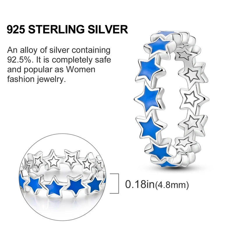 Original 925 Sterling Silver Ring Colorful Diamonds Cubic Zircon Finger Ring For Women Jewelry Wedding Engagement Birthday Gift