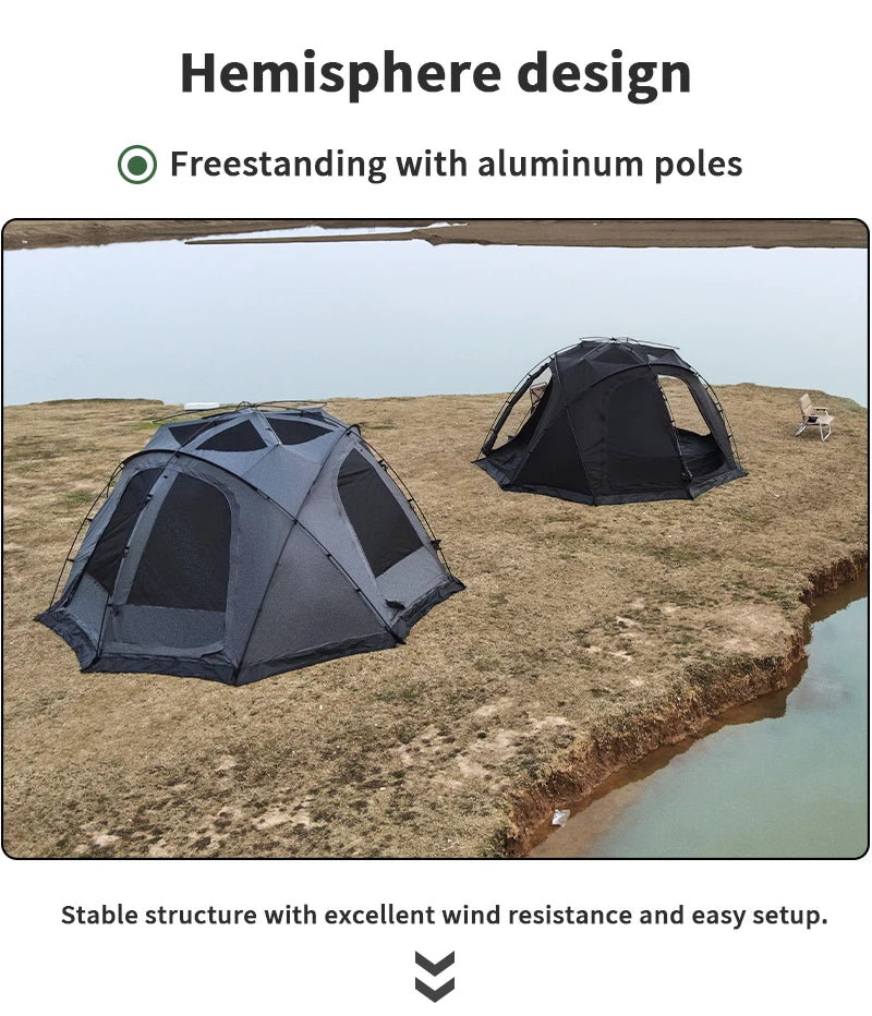 Luxury 6m Geodesic Dome Tent with Custom Logo Connectable Oxford PVC Fabric Aluminum Pole for Outdoor Family Events Hotel Use